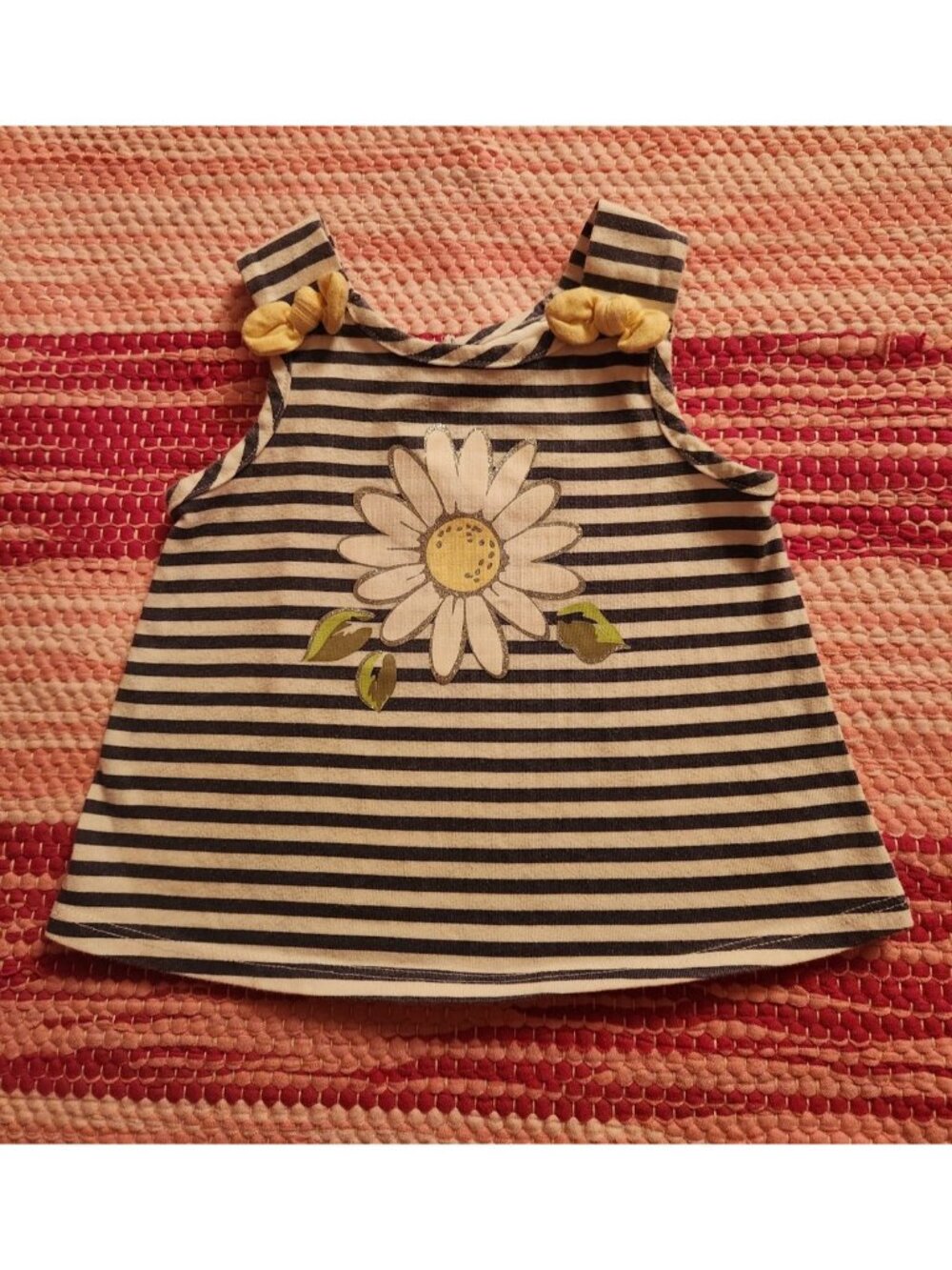 Little Lass Sunflower Striped Girls Shirt 24M